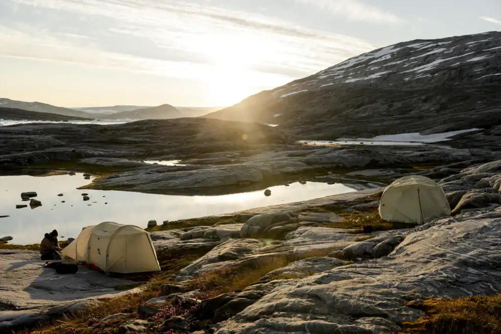 Camp under East Greenland's skies
