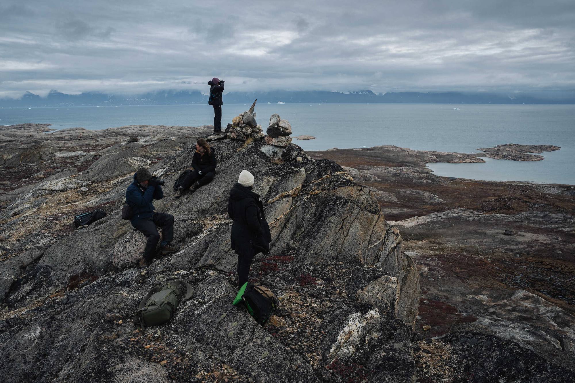 Hiker overlooking Scoresby Sund