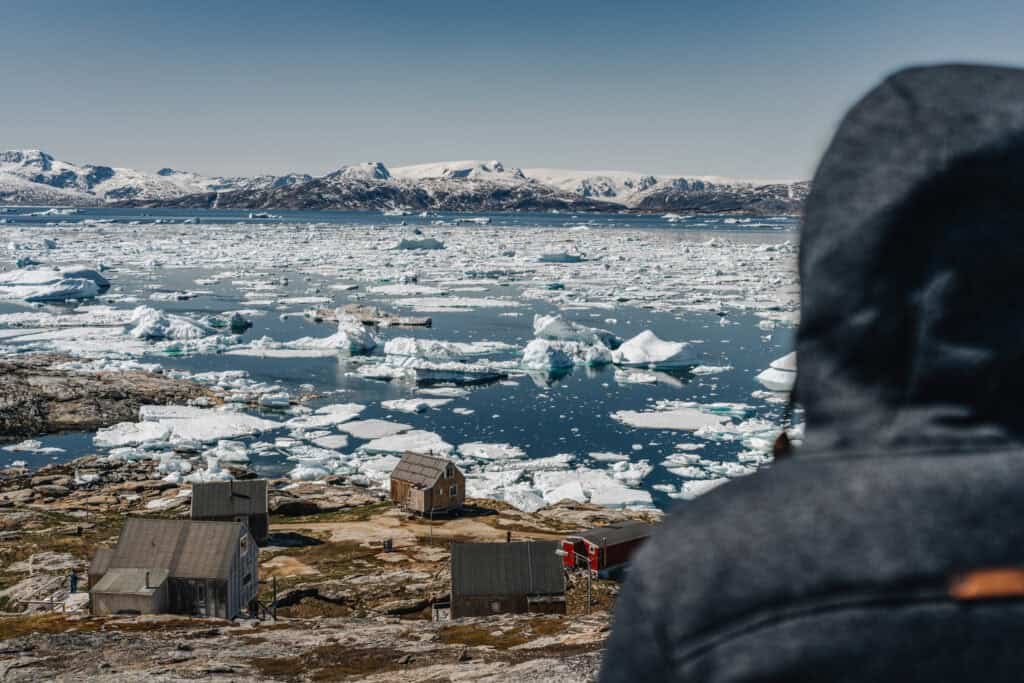 Icebergs seen over Tiilerilaaq